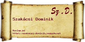 Szakácsi Dominik névjegykártya