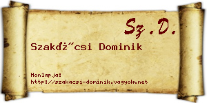 Szakácsi Dominik névjegykártya