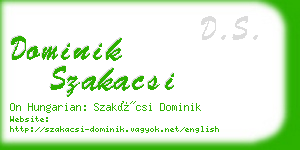 dominik szakacsi business card